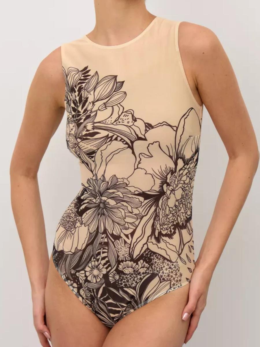 

Женский многоцветный сетчатый купальник с длинным рукавом для защиты от солнца Medium