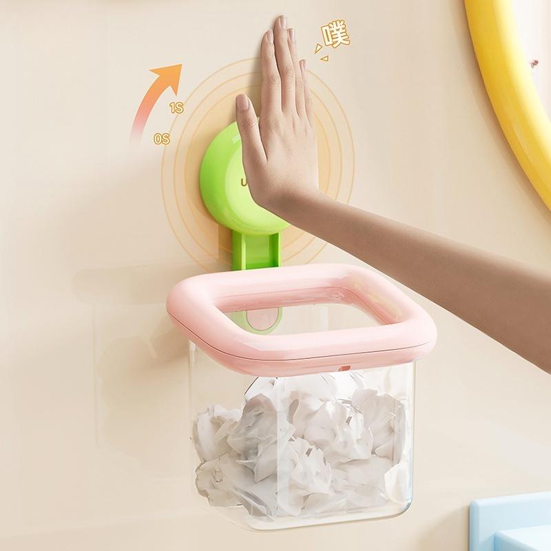 Dopamine Face Towel Storage Box Toilet Washstand Suction Cup Wall Mounted Face Wipe Drain Breathable Storage Rack
