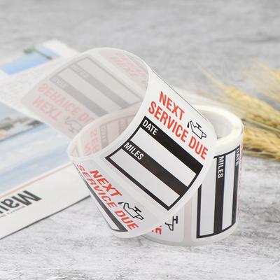 100sheets/roll Oil Change/Service Reminder Stickers Window Sticker Adhesive Labels Car Sticker