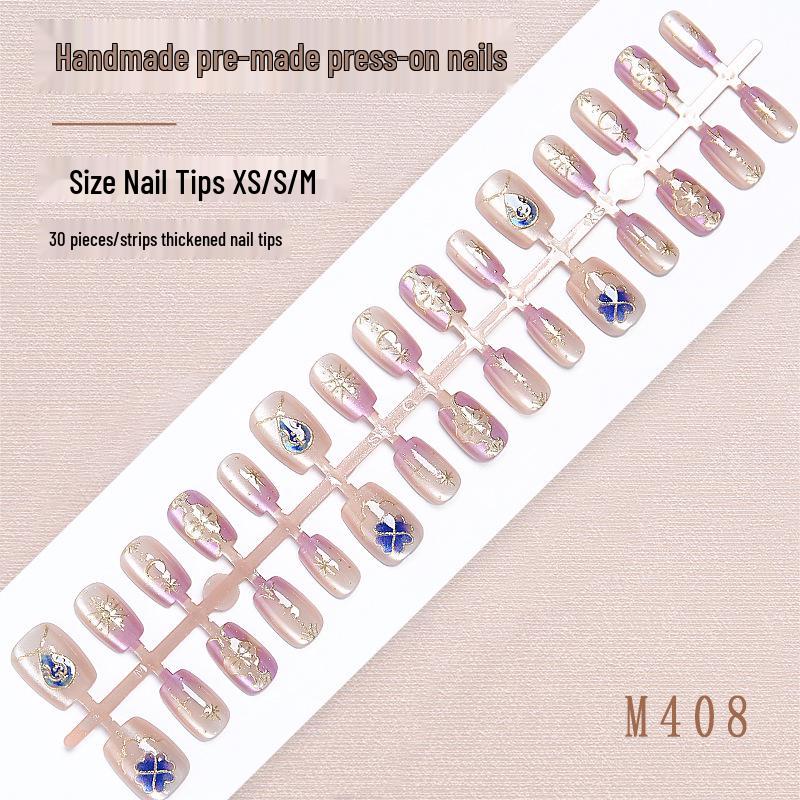 

Gilt-Painted Halo Cat-Eye Clover Nail Stickers