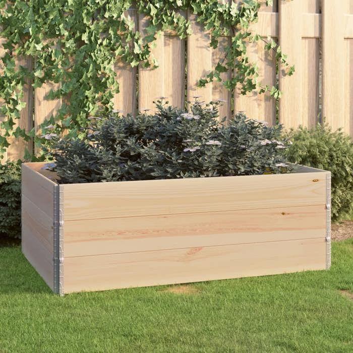 Jardinières surélevées - vidaXL - 3 pcs - Bois de pin massif - 100x150 cm - Empilables et pliables