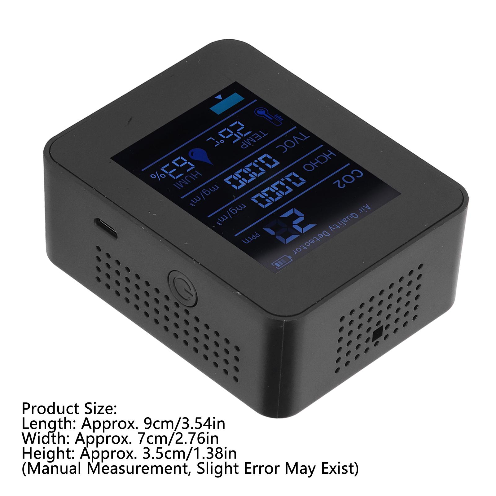 

5 in 1 Carbon Dioxide Detector ABS Electronic Components 1500mah Temperature Humidity Meter for