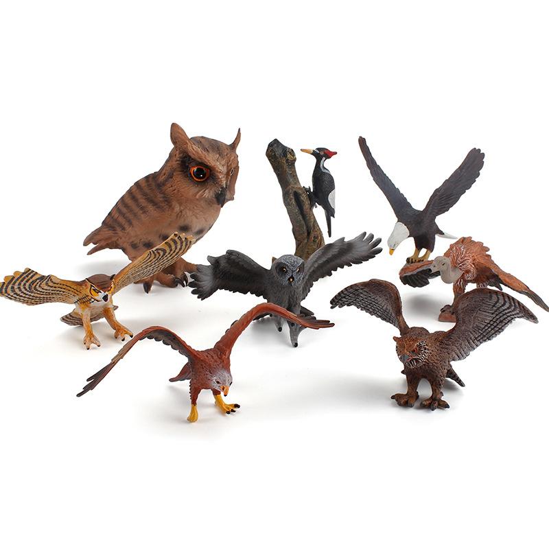 Wildlife Children's Science Education Cognitive Bird Model Simulation Owl Woodpecker Carving Ornament Toy