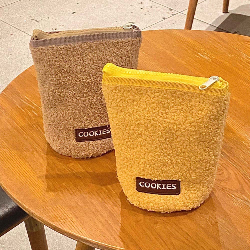 Snack Cookies Cartoon Cookies Plush Bag Foldable Vertically Cookies Plush Pencil Pouch Office