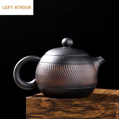 Jianshui Ton Lila Keramik Schnitzteekanne Handbemalt Antike Reliefteekanne Haushaltsteekanne Kungfu Teeset Kessel