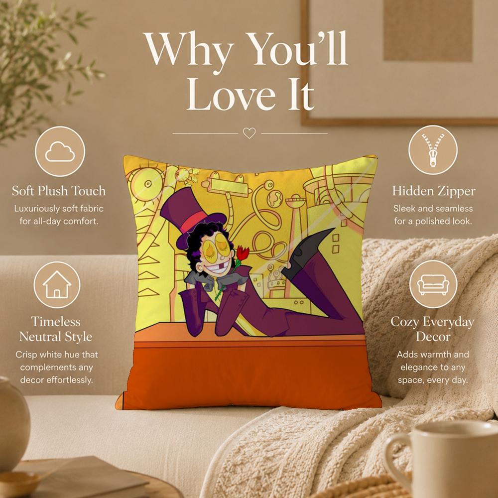 Cartoon S-SuperjailS Cushion Cover Double-Sided Printed Pillow Cover Hypoallergenic Dust-Mite Proof