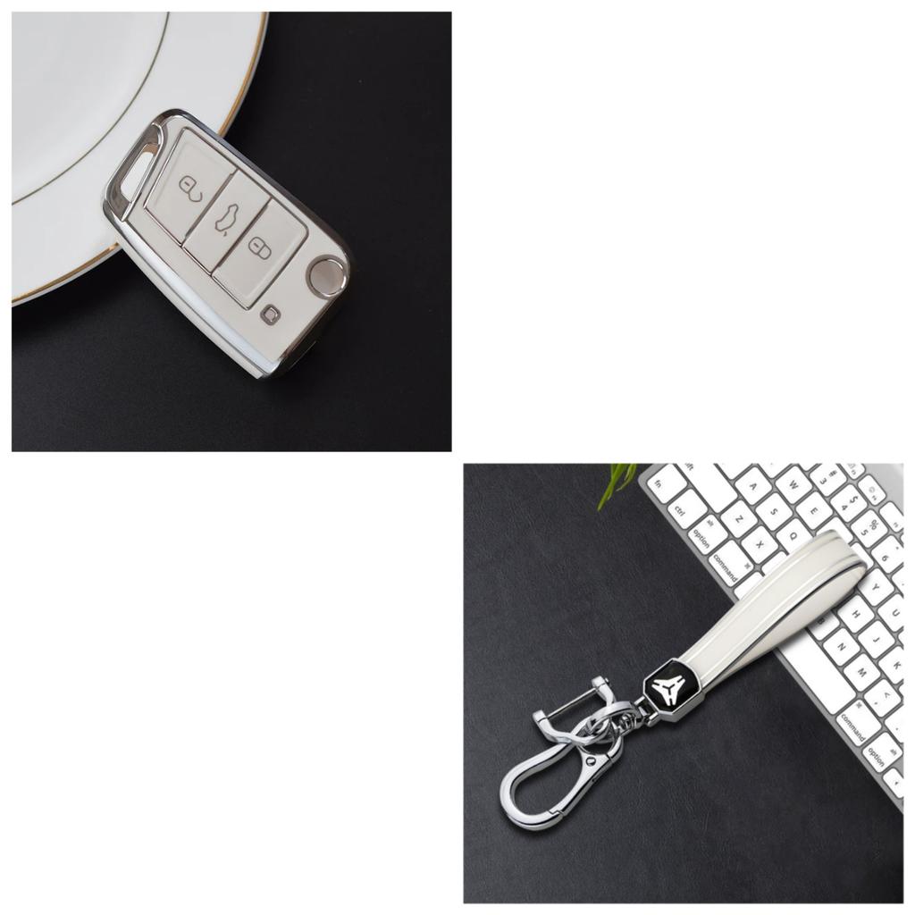 Fashion TPU Car Key Case Full Cover Fob for VW Volkswagen Golf 7 MK7 Tiquan MK2 for SEAT Ateca Leon FR 2 Lbiza for Skoda Octavia