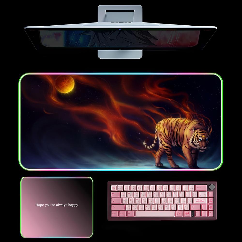 T-Tiger Коврик для мыши RGB Игровой коврик для мыши LED Большой Коврики для мыши XXL Коврик для клавиатуры Светящийся Настольный коврик С подсветкой RGB600x300x3mm