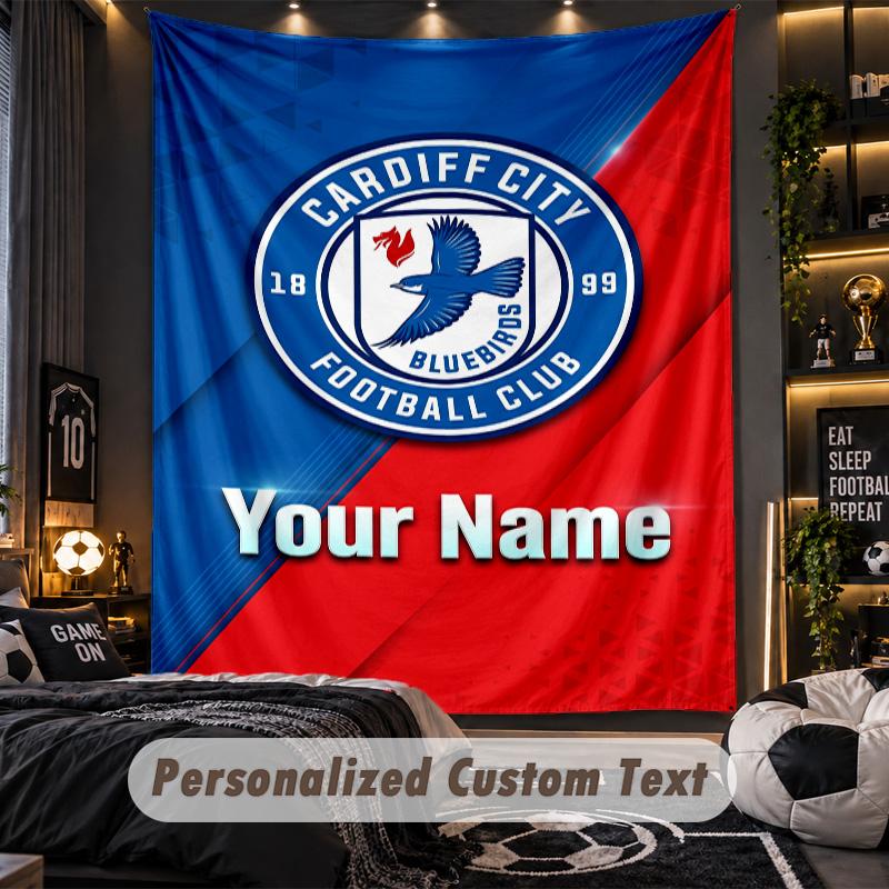 TapestryCardiff City Custom Name Text Personalized Wall Hanging Tapestry Home Wall Decor