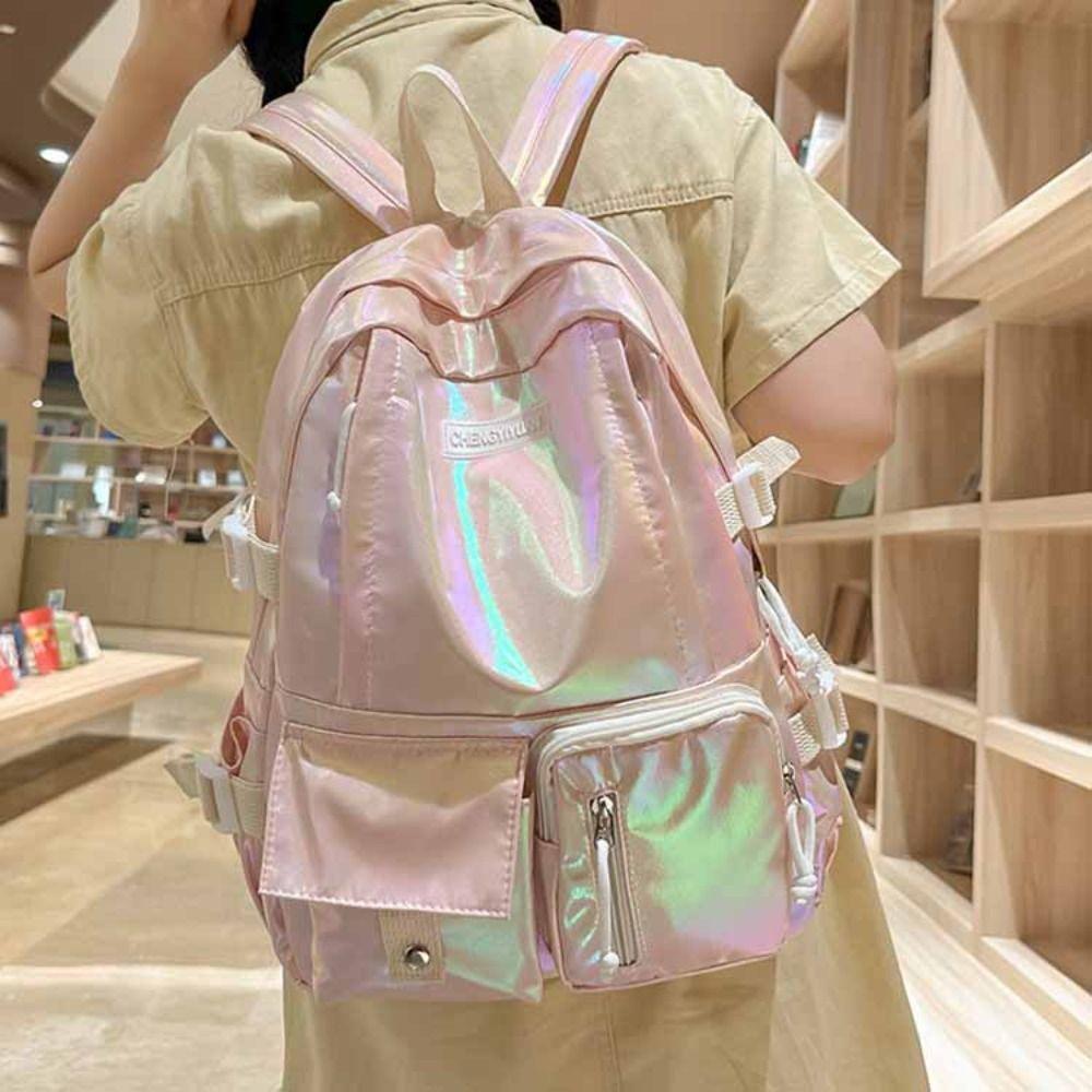 Multi-Pocket Laser  Backpack Large Capacity Shoulder Bag Creative Students School Bag  Outdoor