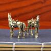 Metal Brass Horse Figurine Bronze Material Handmade Chinese Zodiac Horse Collectible Miniature Size Horse Statue Home Decoration