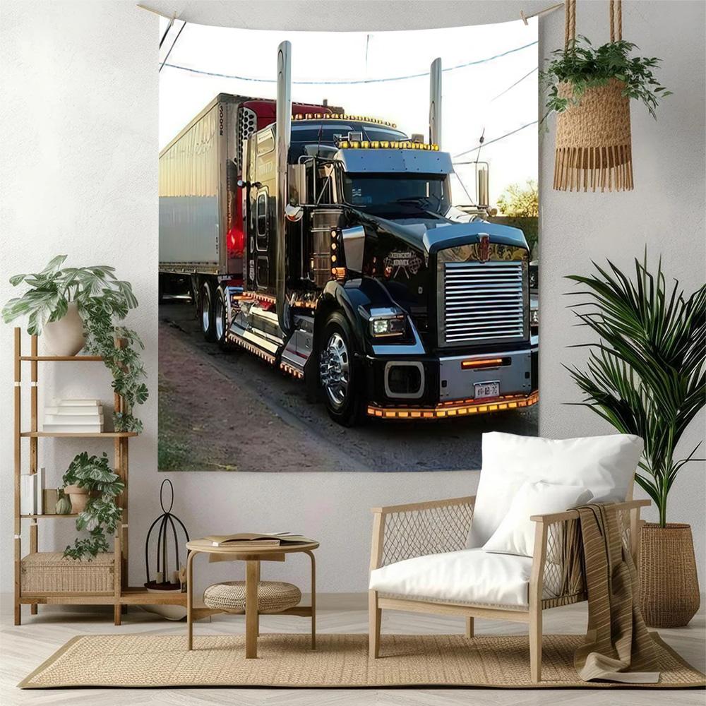 Kw Heavy Trucks Wall Decor Tapestry Art For Pet Memorial Birthdaywedding Party Backdrop Family Gift