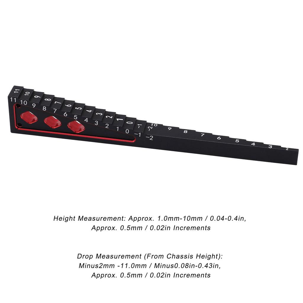Ride Height Gauge Accurate Measurement Aluminum Alloy RC Height Measuring Ruler for 1Celsius8 1Celsius10 RC Car Chassis