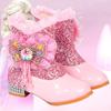 Girls' Fleece-Lined High-Heeled Ankle Boots - Little Princess Warm Frozen Cotton Snow Boots for Autumn/Winter