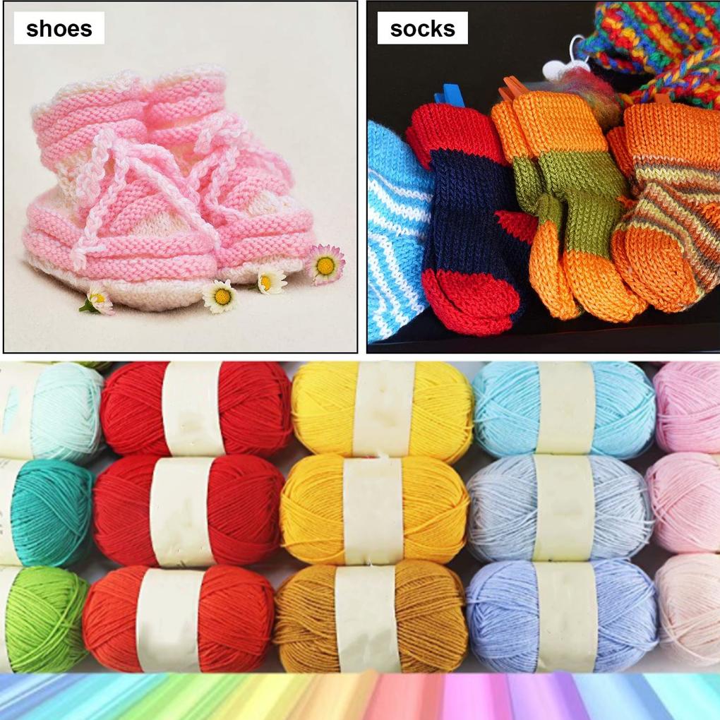 Crochet Yarn Sweater Scarf Gloves Toys Bundle Crafts Gifts Threads Durable Skeins Set Arts 4-Ply for Knitters Beginners Parties