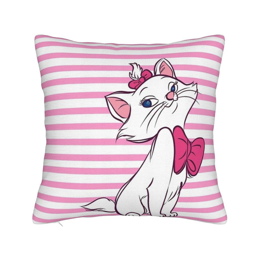 Marie Cat Inspired  Square Pillow Case Cushion Cover Funny Polyester Decor Pillowcase for Sofa 45x45cm