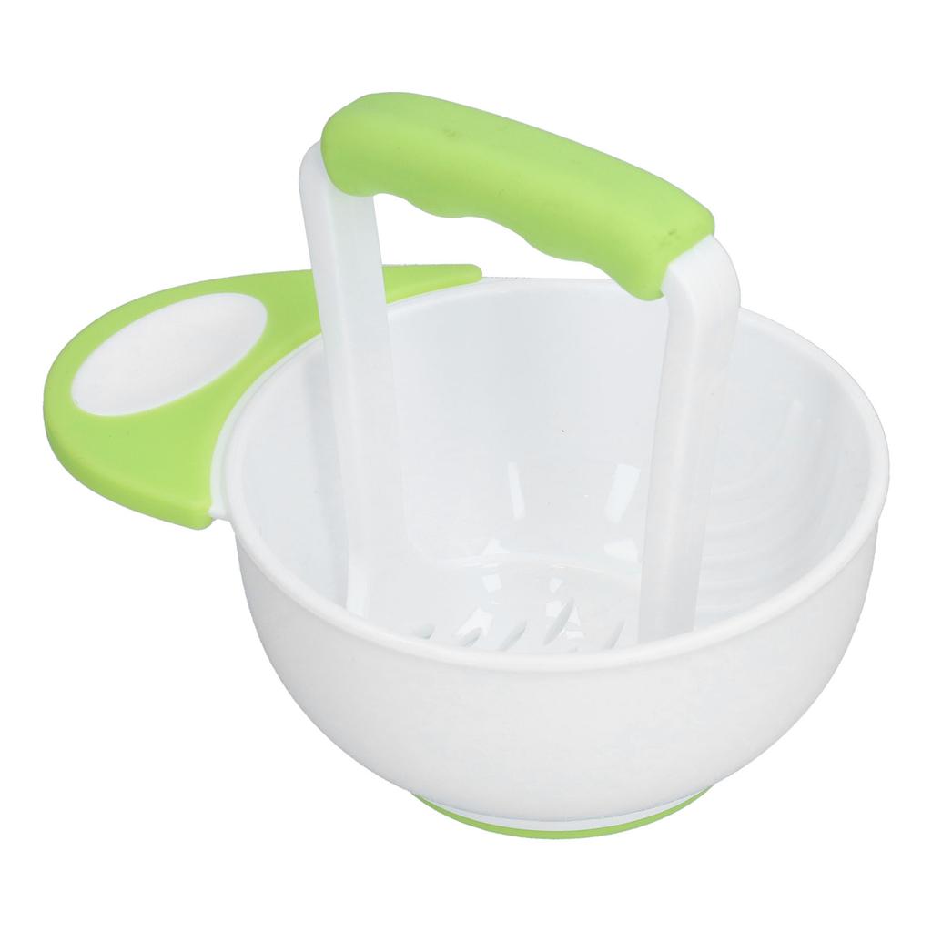 Baby Food Masher Bowl Set Non Slip Long Bowl Handle Fruit Vegetable Puree Mash Bowl with Grinding
