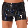 Mens Wet Look Patent Leather Shorts Boxer Brief Soft Stretchy Short Pants Clubwear