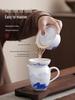 Elegant Gongfu Tea Set: Hand-Painted Ceramic Gaiwan Teapot & Teacups in Gift Box