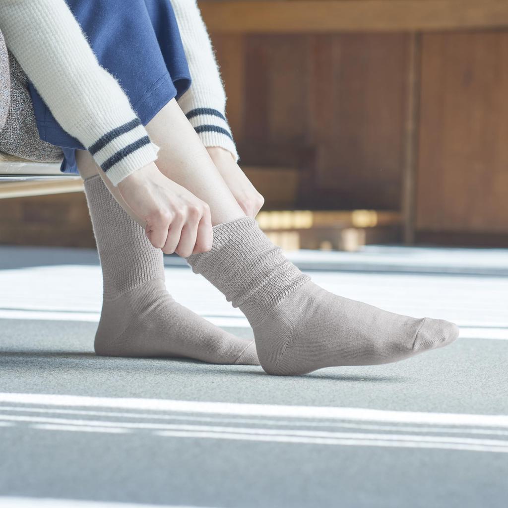 Thermos Warm Comfort Crew Sizes Comfortable To Cold Winter Warm Deodorizing &ONDO Socks, Length, 22-24cm, Gray, Wear, Protection, Warmth, Socks,