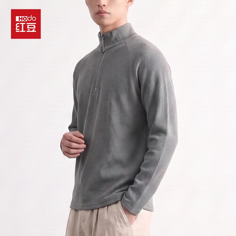 Hongdou Men's Thickened Mock Neck Knit Pullover