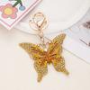 Keychain Pendant Colorful Rhinestones Inlaid Shining Butterfly Design Key Chain with Lobster Clasp Bag Charm Backpack Accessory