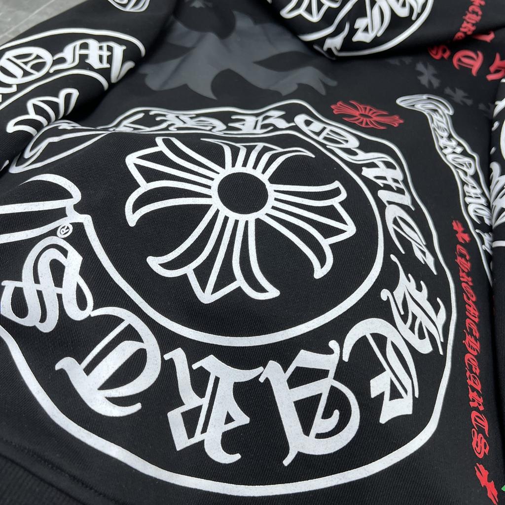 8616 CHROME HEARTS 2025 New Spring and Autumn Plus-size Thin Style Classic Style Logo Hooded Sweatshirt for Couples
