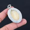 925 Sterling Silver Oval Natural Aragonite Daughter Sacral Chakra Bezel Pendant