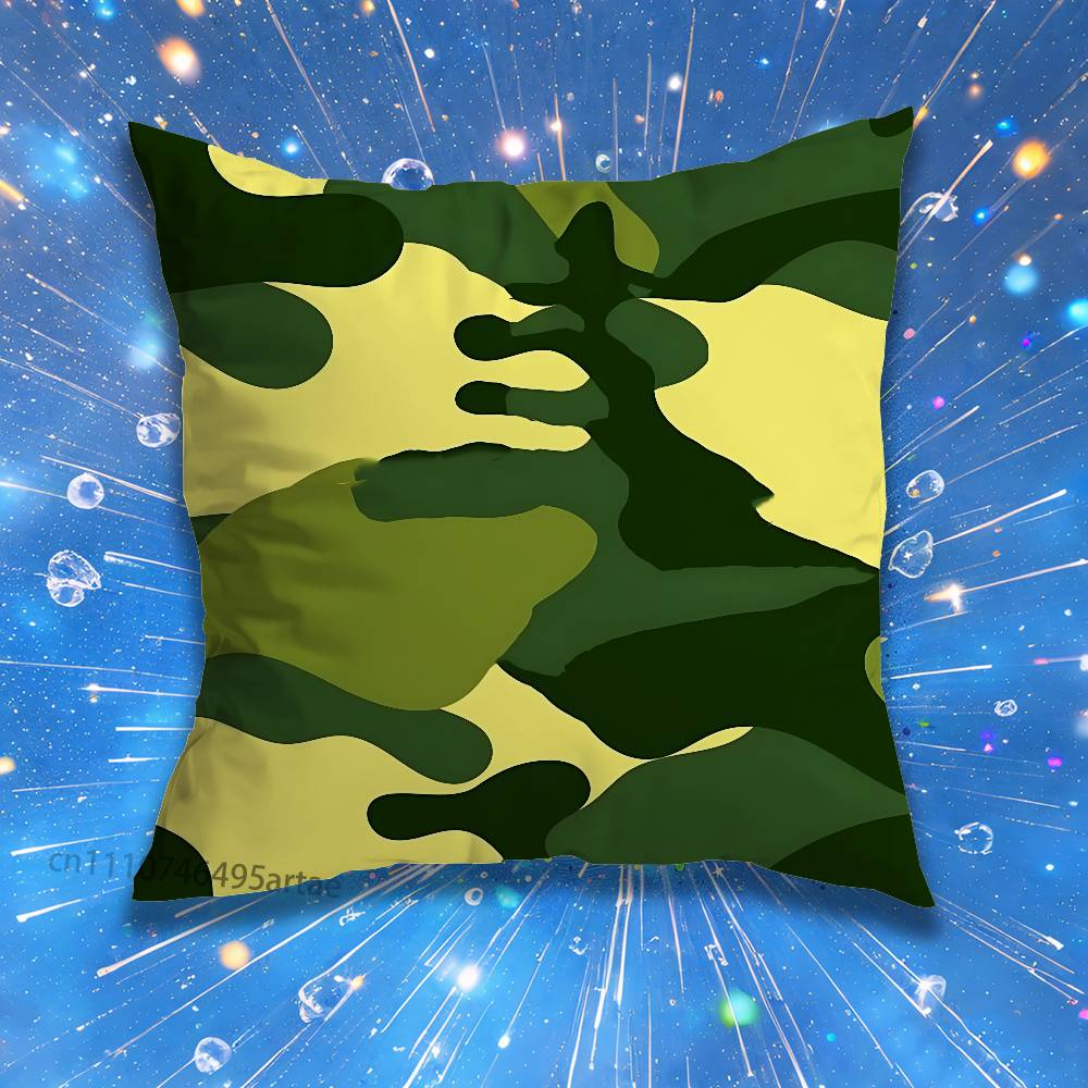 Fashion Camouflage Pillow Case Living Room Sofa Cushion Cover Suitable For Home Bedroom Room Decoration