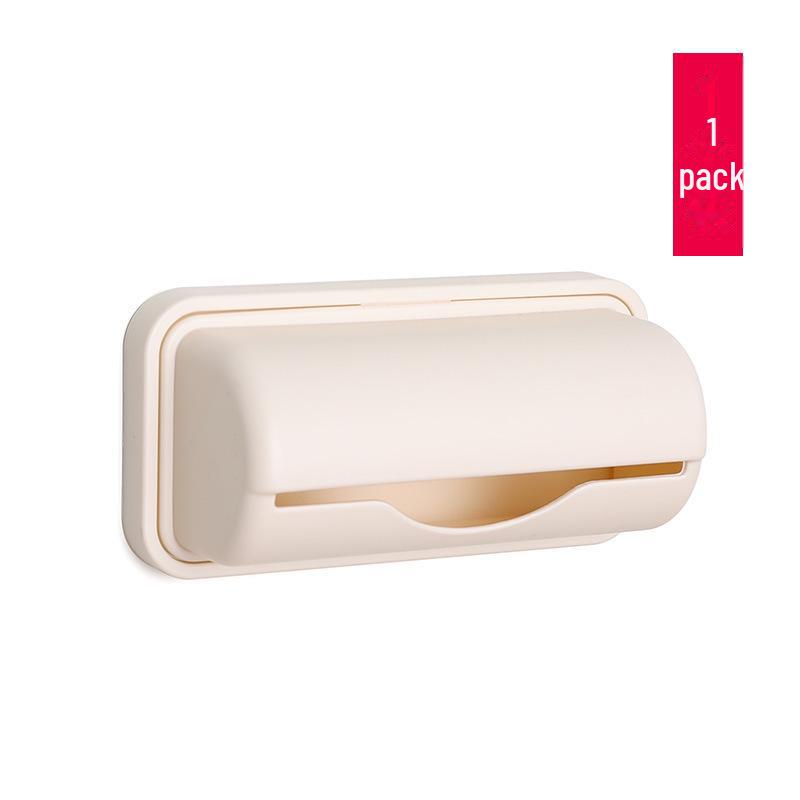 Wall-Mounted Punch-Free Removable Garbage Bag Storage Box for Kitchen and Bathroom.