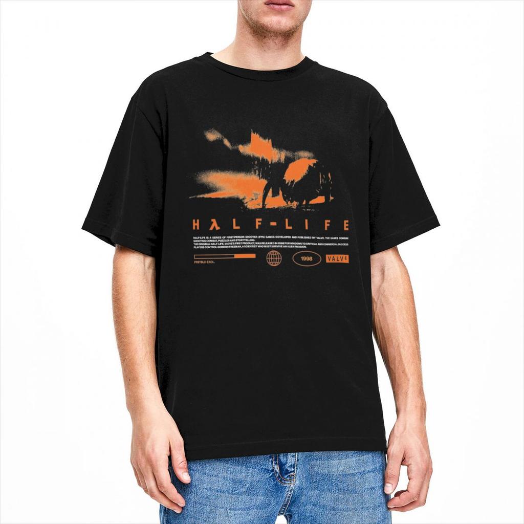 Herren T-Shirt Videospiele HALFS LIFES V3 T-Shirts Trendy Cool Sommer T-Shirts Lustiger Druck Reine Baumwolle Tops Übergröße 5XL
