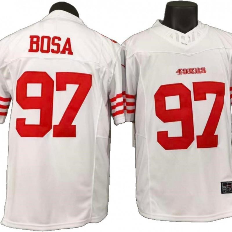 San Francisco 49ers 97 Nick Bosa White NFL Football Jersey Third Gen Embroidered Fan Wear