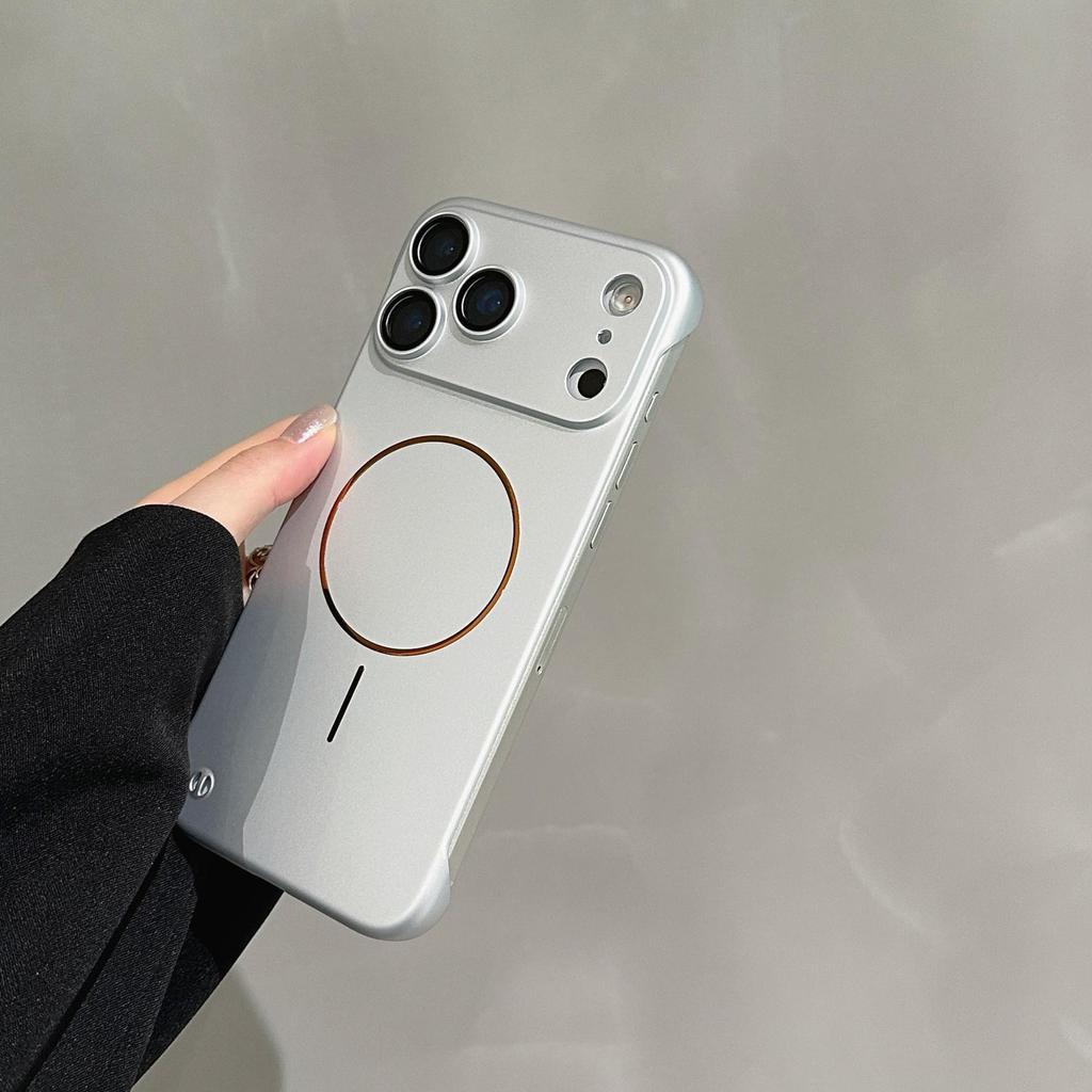 Metalen Mat Frameloos iPhone 17 Hoesje - Magnetisch, Valbestendig, Beschermende Harde Schaal