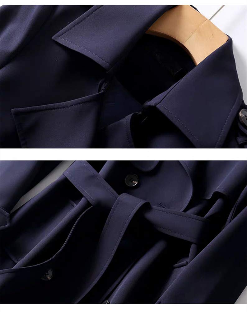 JINLUN Trench Coat with Perfect for Solid Perfect for Fall and Spring Women's Knee-Length Belt, Commuting, Color,