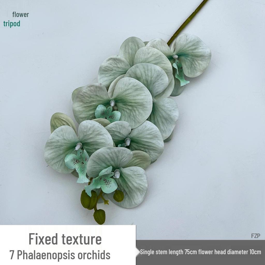 Set of 7-Head 3D Phalaenopsis Artificial Flowers for Home & Wedding Decor