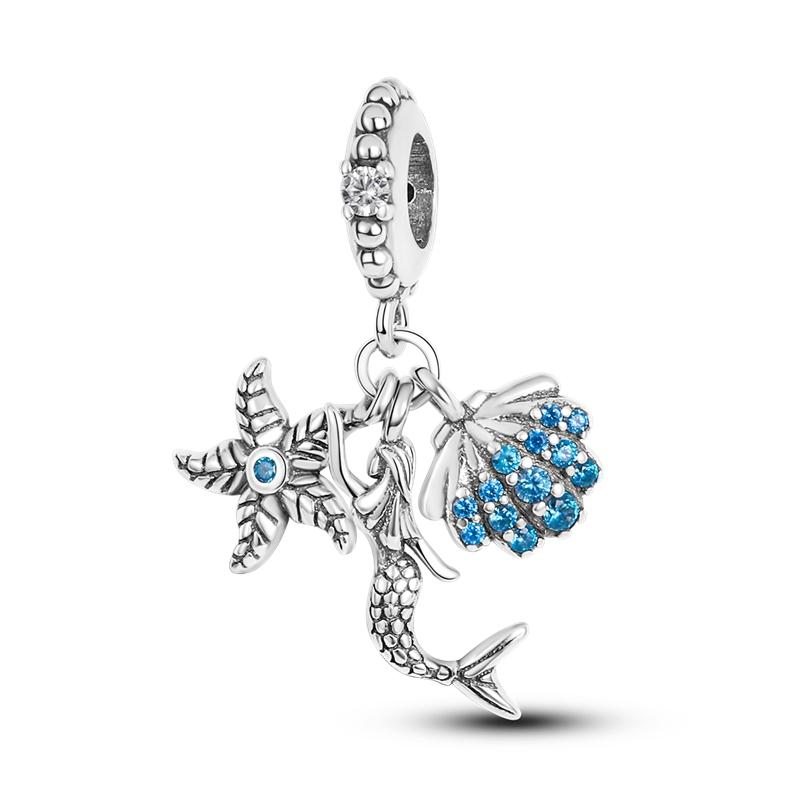 Fits Original Charms Plata De Ley 925 Evil Blue Eyes Silver Virgin Pendant Ocean Charm Beads Women Anniversary DIY Jewelry
