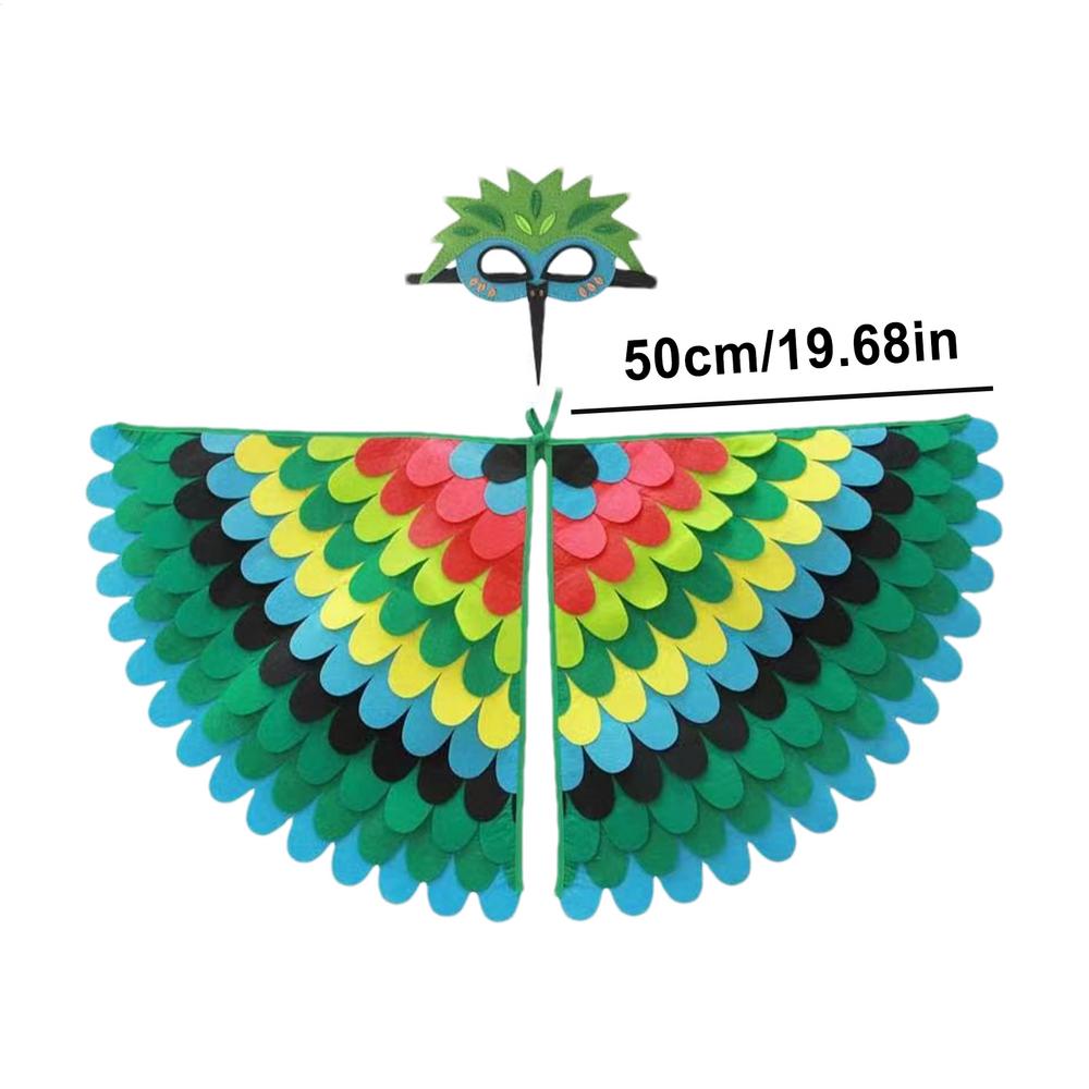 Bird Wings for Kids Gradient Color Costume Wings for Children Skin-Friendly Peafowl Costumes Colorful Wing for Halloween