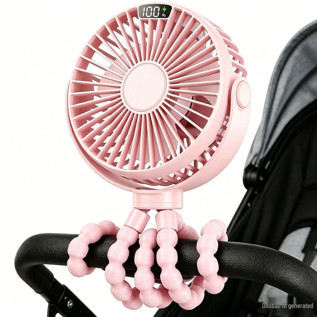 Octopus Baby Stroller & Desktop Mini Fan with USB Charging Tripod