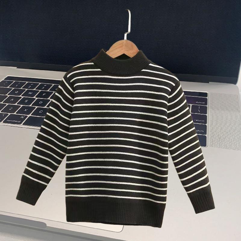 Kids Thick Plush Knit Sweater - New Winter Round Neck Warm Layer 80 cm