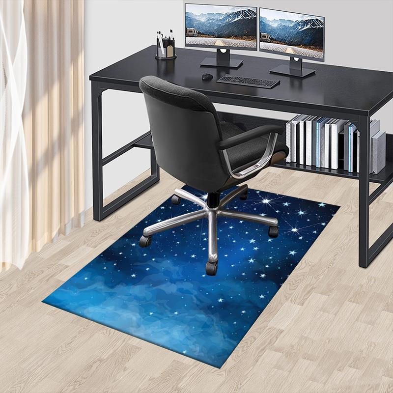 

stars sky Crystal Velvet Office chair mat Area Rug - Non-Slip, Floor Mat, Office Desk Chair Rugs,Christmas Gift-1106192 60cm by 90cm