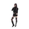 Womens Short Cropped Zip-Up Hoodie With Stand Collar 3D Print Slim Fit Streetwear Style