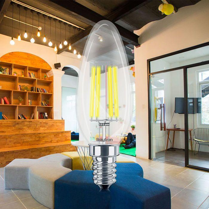 LED Filament Bulb E14 C35 4W 3000K 470lm