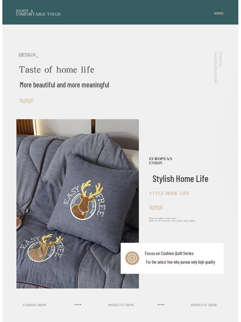 Four Seasons Pillow Blanket: Dual-Use Backrest Cushion for Car, Office & Bedside