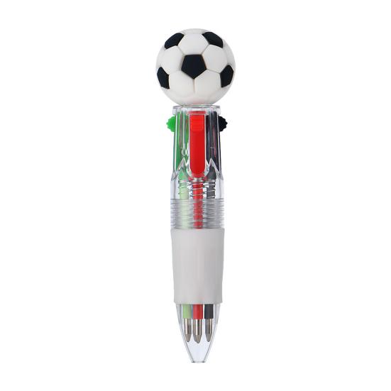 2Pcs Retractable Ballpoint Pen Cartoon Sports Ball 4-Color Mini Journal Pen with Football Basketball