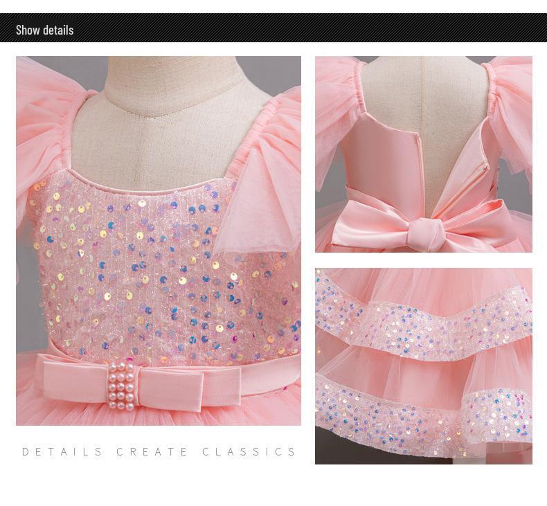 Flickors Puffkjol Formell Prinsessklänning för Bröllop och Evenemang