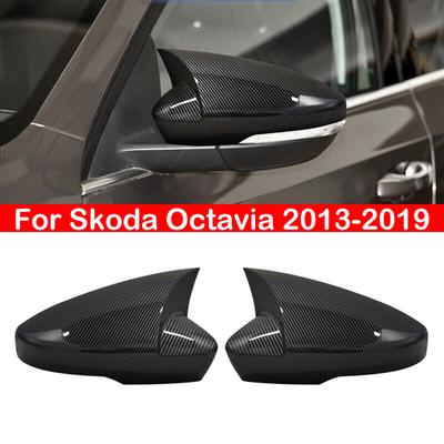 For US Skoda Octavia 2013- For VW T-ROC 2017- Car Rearview Side Mirror Cover Wing Cap Exterior Door Case Trim Sticker
