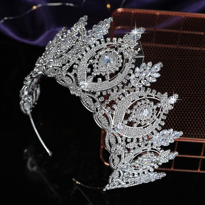 Tiaras And Crowns Classic Geometric Zircon Design Simple Elegant Women Wedding Hair Accessories Bc4573 Haar Sieraden