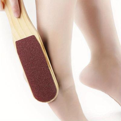 Dwustronny pilnik do stóp, tarnik do stóp, narzędzia do pedicure, usuwacz martwego naskórka i modzeli, drewniany uchwyt, pumeks do stóp, papier ścierny, pielęgnacja stóp