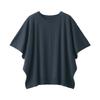 MUJI Women's Washable Wool High-Gauge Poncho Sweater, Dark Gray, Size L, BA1PQA4A
