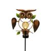 Solar Powered Metal Owl Lawn Light Garden Stake Decorative Outdoor Yard Lamp with LED Globe for Pathway and Patio Lighting